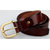 Leatherette Branded Unique Brown Belt For Men's (Free Size) Aluminium Plated Buckle With 2 Year Warranty