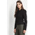 Women's Polyester Casual Black Blazer