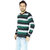 DEPLO Green-Black V Neck Men's Sweater