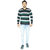 DEPLO Green-Black V Neck Men's Sweater