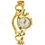 Meia Round Dial Gold Metal Strap Analog Watch For Women