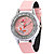 Meia Round Dial Pink Leather Strap Analog Watch For Women