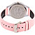 Meia Round Dial Pink Leather Strap Analog Watch For Women