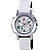 Meia Round Dial White Leather Strap Analog Watch For Women