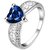 VK Jewels Blue Heart Rhodium Plated Alloy CZ American Diamond Ring for Women [VKFR2763R8]