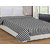 Luxmi Black and White Stripe Double Bed AC Fleece Blanket - Multicolor
