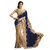 Jay Fashion wedding look - party wear  festive look blue velvet  beige net with zari work saree