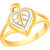VK Jewels Leaf Gold and Rhodium Matte Plated Alloy Ring for Women & Girls - FR2594G [VKFR2594G8]