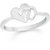 VK Jewels Tiny Dual Heart Rhodium Plated Alloy Ring for Women  Girls - FR2268R VKFR2268R8