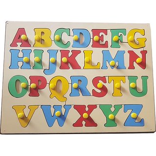 ABC WOODEN PUZZLE FOR KIDS TO LEARN THE ALPHABETS .