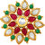Spargz Antique Gold Plated Multicolor Kundan AD Stone with Pearls Traditional Floral Adjustable Finger Ring For Women AIFR 122
