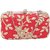 Tarusa Red Embroidered Box Clutch