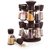 Nueva Jar Plastic Revolving Spice Rack Masala Rack Box Set, 16-Pieces Dark Brown