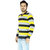 DEPLO Yellow-Black V Neck Men's Sweater