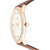 Smart Mens Watch Brown Leather Strap Rose Gold Big Dial