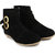 Vaniya shoes Black Mid Calf Bootie Boots