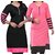 Meia Pink and Black  Plain Cotton Stitched (Combo)