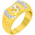 VK Jewels Om Gold and Rhodium Plated Alloy Ring for Men  - FR2293G VKFR2293G18