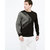Full Sleeve  Faux Leather  Sweat Shirt Three fabric Winter collection Black  Grey cotton T-Shirt for men - STAND OUT