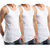Men White Vests-Pack Of 3 pcs