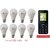 Alpha Led Combo Pack of Eight 9 Watt Bulb With Free feature Phone