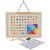 Wishkey Kids Learning Two Sided Magnetic White & Blackboard With Tangram Educational Wooden Toy, Alphabets, Numbers, Signs & Shapes Tray with Picture, Medium Size