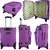 Timus Upbeat Spinne 4 Wheel Strolley Suitcase SET OF 3 Expandable  Cabin and Check-in Luggage - 28 inch (Purple)