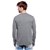 PAUSE Lt. Grey Solid Cotton Round Neck Slim Fit Long Sleeve Men's T-Shirt
