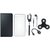 Motorola Moto G4 Play Leather Flip Cover with Spinner, Silicon Back Cover, Selfie Stick, Earphones and OTG Cable