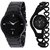IIK Collection Black With Black Chain Glory Analog watch For Men And Women Combo And Cupple Watch