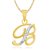 Vk Jewels Alphabet Collection Initial Pendant Letter B Gold  Rhodium Plated