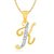 Vk Jewels Alphabet Collection Initial Pendant Letter K Gold  Rhodium Plated