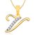 Vk Jewels Alphabet Collection Initial Pendant Letter V Gold  Rhodium Plated