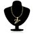 Vk Jewels Alphabet Collection Initial Pendant Letter V Gold  Rhodium Plated