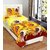 Amayra Polycotton 3D Printed Single Bedsheet With 1 Pillow Cover, Yellow Sunflower