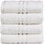 Kuber Industries Cotton Full Size Bath Towel Set of 4 Pcs (27*54 Inches White) Code-TWL112