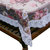 Kuber Industries Center Table Cover White Pink Flower Design Printed Transparent Sheet  40*60 Inches (White Lace)