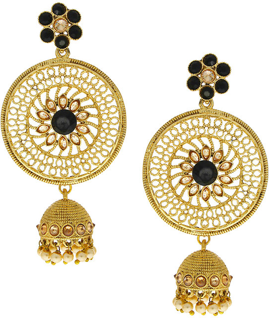 SjSilver Jewels Studded Earrings in 14K Gold Fn Simulated Diamond Daily Wear For Girls Womens