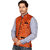 Conwey Cotton Orange Nehru Jacket