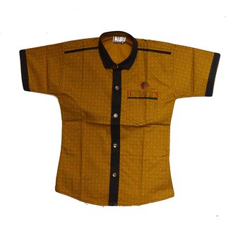 Faynci premier Solid Casual Yellow Shirt for Boy