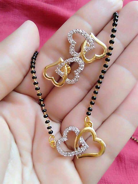 Heart shape store mangalsutra gold