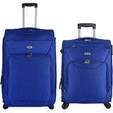Timus Upbeat Spinner Blue 55 65 cm 4 Wheel Strolley Suitcase For Travel SET OF 2 Medium Check in Luggage