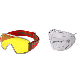 Buy BIKE SCOOTER PROTECTIVE YELLOW GLASS GOGGLE 3M 9004IN ANTI ...