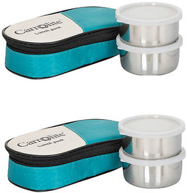 Combo 2 in 1 GreenLunchbox-4 Steel Container
