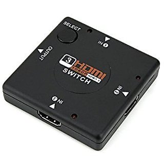 Fleejost 3 Port 1080P HDMI AUTO Switch Splitter Switcher HUB Box Without Remote