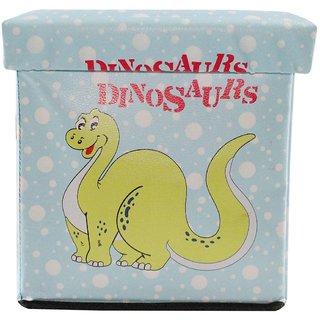 Wonderkids Square Shape Storage Box Dinosaur Print - Blue