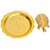Vaastu/Fengshui Tortoise/Turtle (For Good Luck) with plate (Golden Colour)