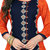 Vaikuth Fabrics Orange Embroidered Rayon Stitched Kurti