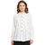 Bohobi Women's White Solid Mandarin Collar Regular Shirts Tops
