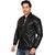 CONWAY BLACK WINTER WEAR LATHER JACKET FOR MEN'S